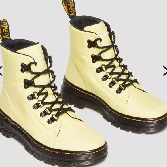Dr. Martens Lemon Yellow Cyclone Nylon Combs Utility Boots - Picture 1 of 11